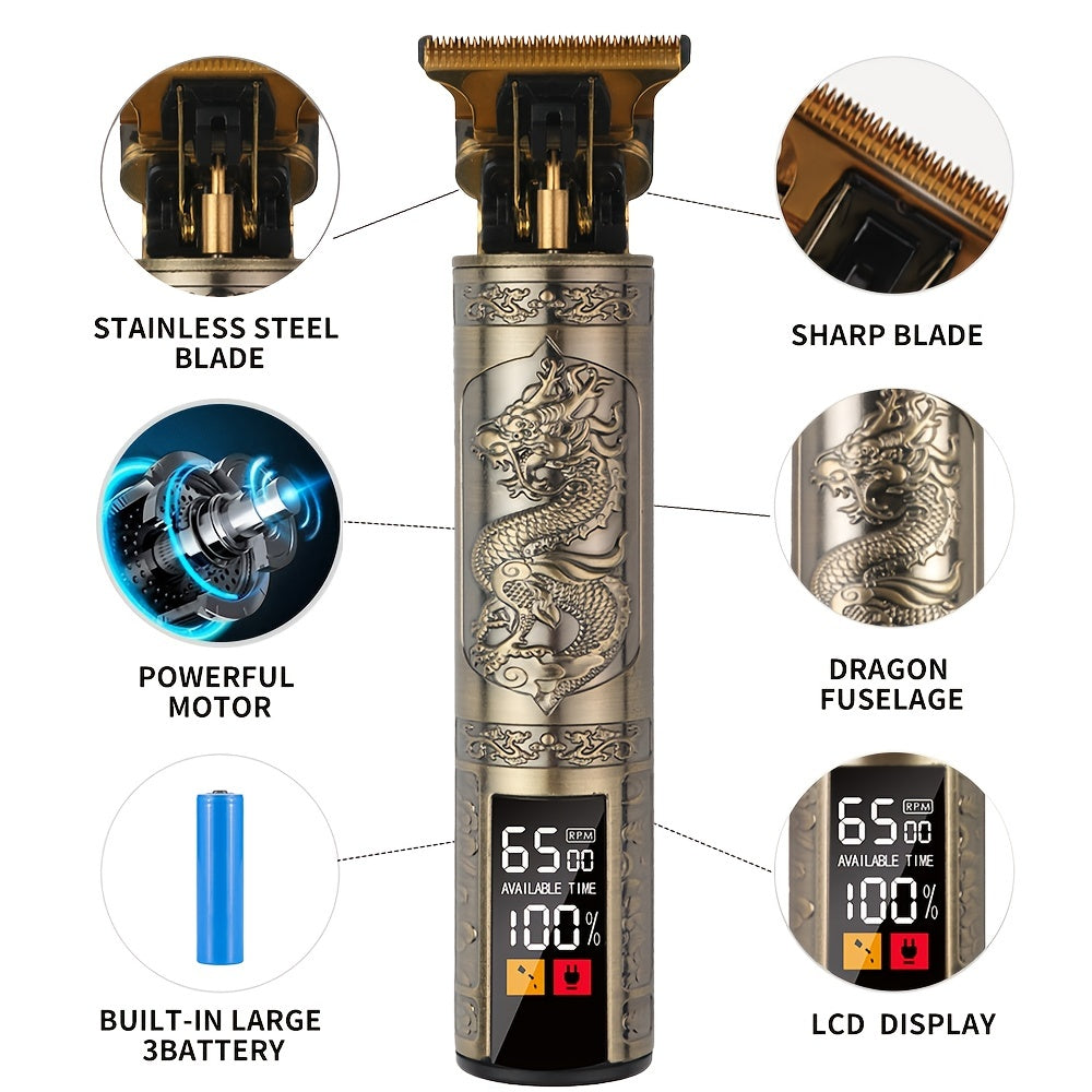 Cordless Hair Clippers and Beard Trimmer for Men with USB Rechargeable T-Blade and Long-Lasting Battery