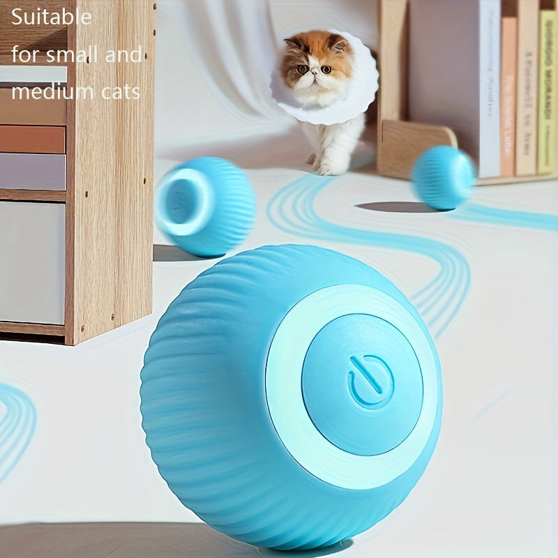 Electric Cat Toy Self-Moving Ball for Kittens and Cats Silicone USB Rechargeable