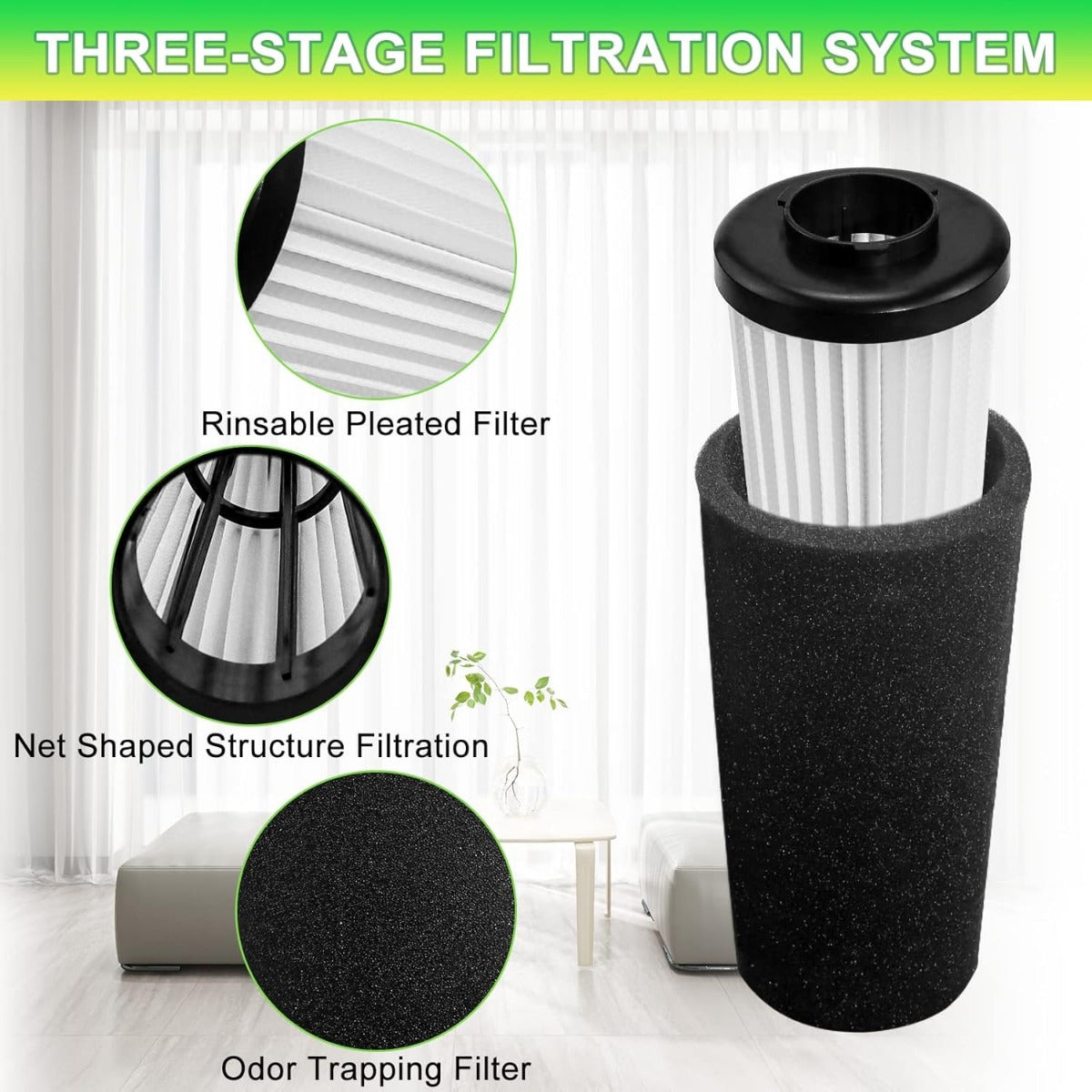 HEPA Vacuum Filter Compatible with Multiple Models High-Efficiency Replacement