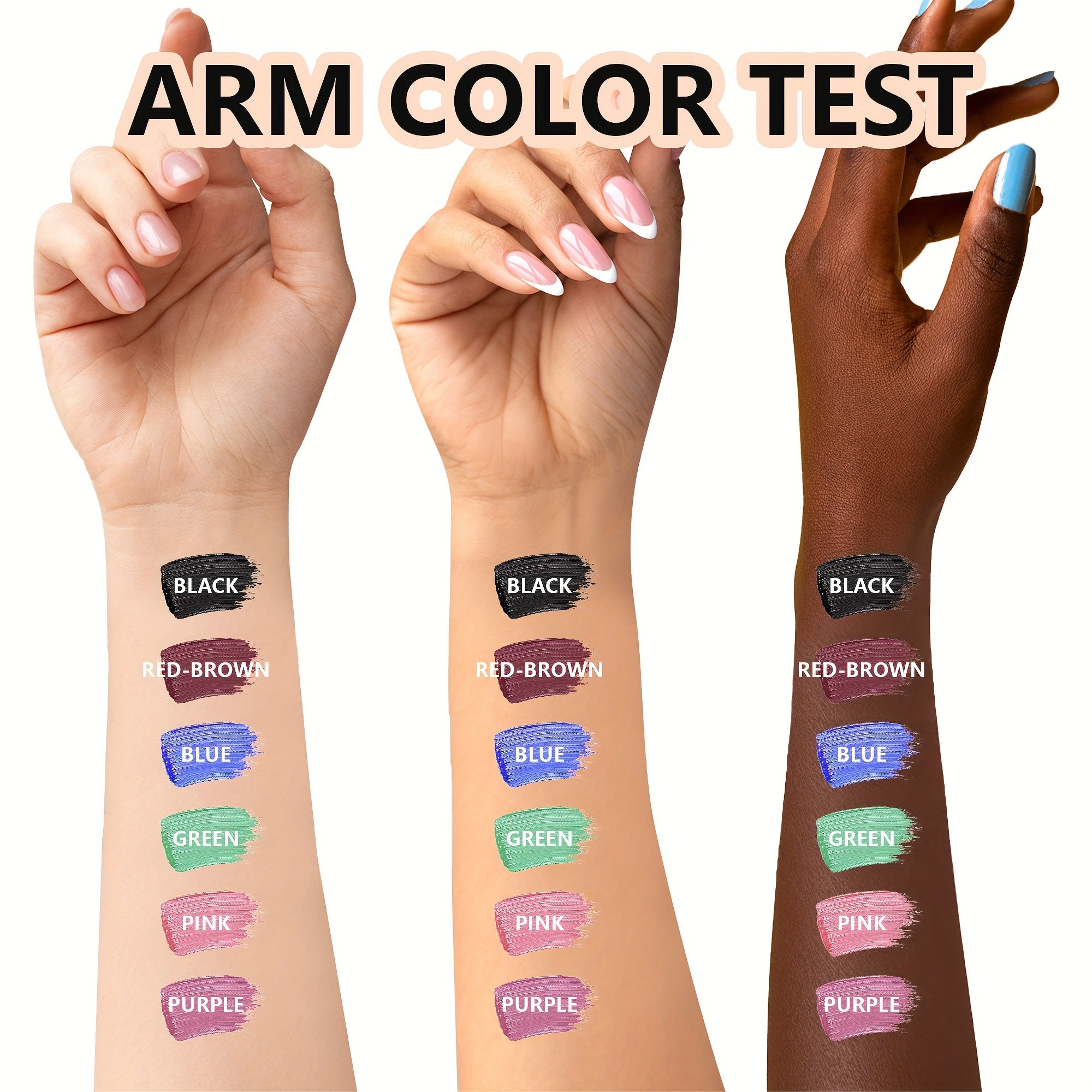 Женский набор водостойких тушей для ресниц из 2 штук в ярких цветах, синий и зеленый