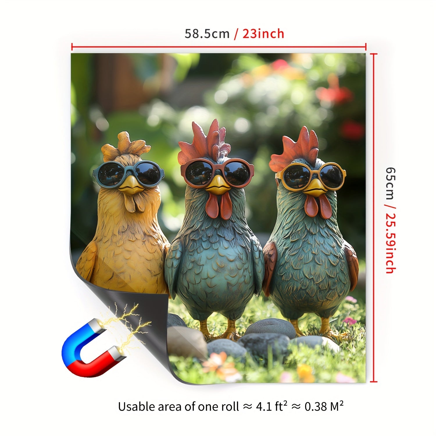 Qumli magnitli idish-tovoq qopqog'i, fermaxona oshxona dekoratsiyasi uchun 58x66 sm