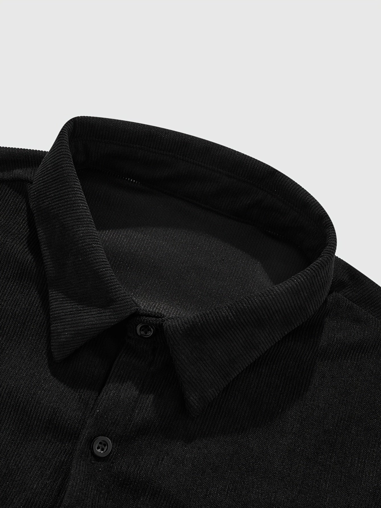 Men's Casual Solid Color Polyester Woven Lapel Shirt