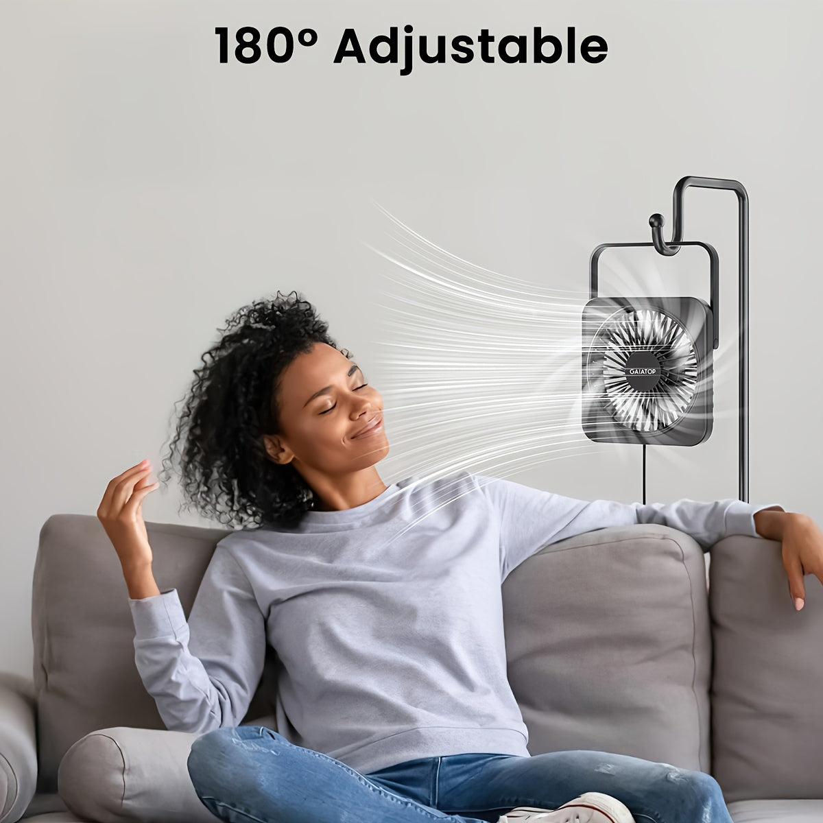 Compact 13.97cm Black Desktop Fan USB Powered Silent 3-Speed Adjustable