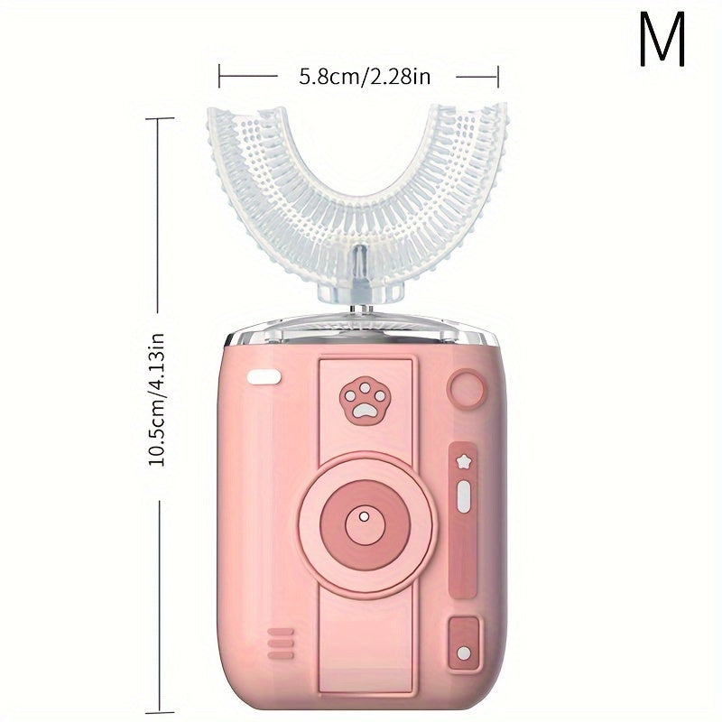 Cepillo de dientes eléctrico en forma de U para niños con 6 modos de limpieza y batería recargable