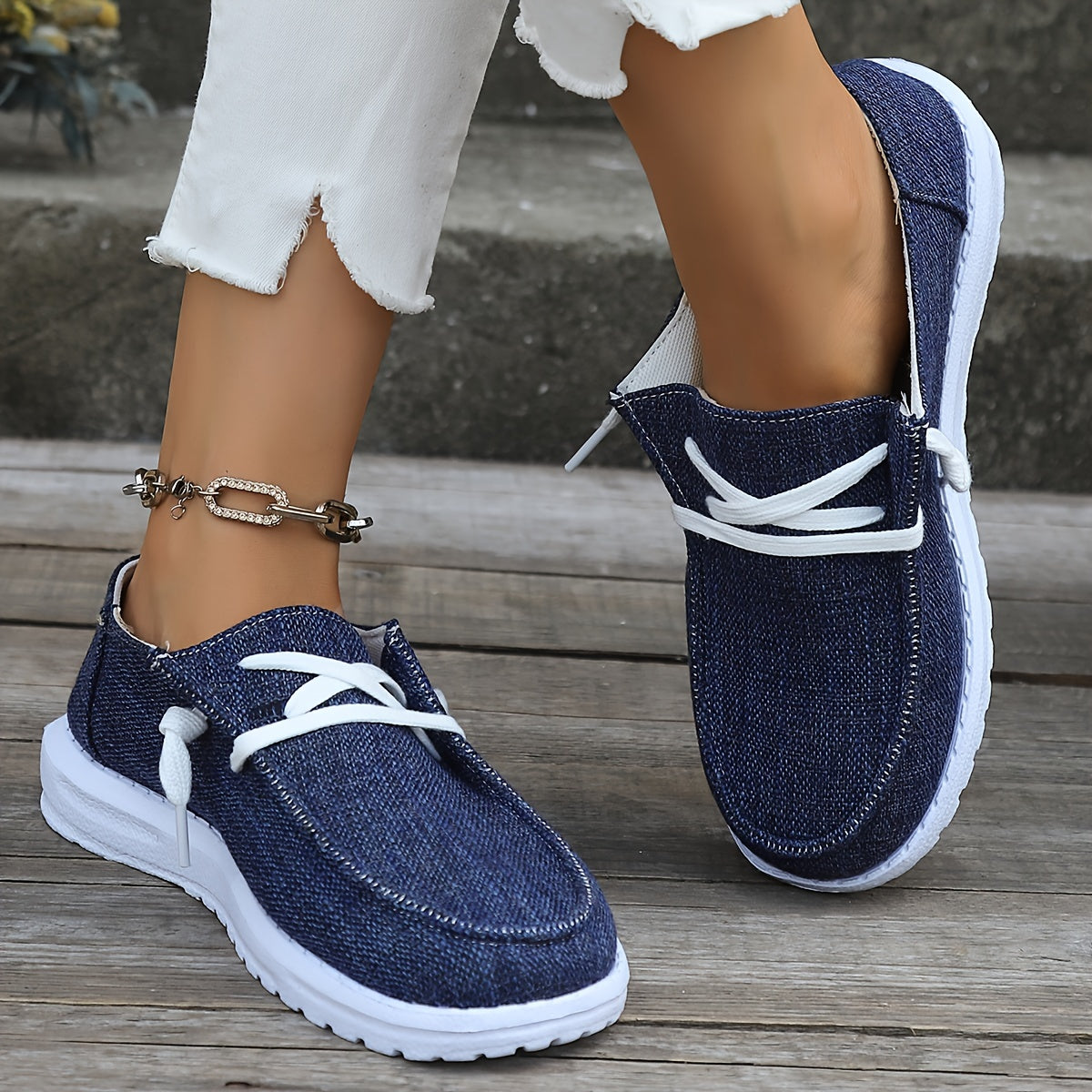 Women's Floral Canvas Sneakers Lightweight Slip-On Shoes with EVA Sole