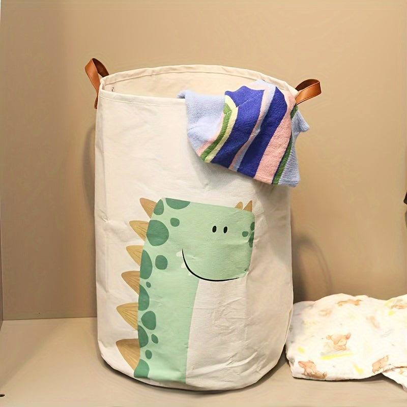 Folding Storage Bin with Cartoon Print Waterproof Large Capacity for Clothes Toys