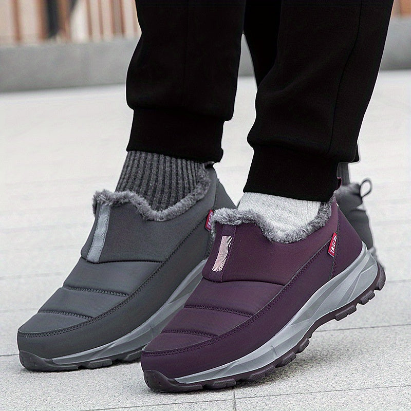 Women's Slip-On Winter Shoes Non-Slip Cushioned Indoor Outdoor Burgundy