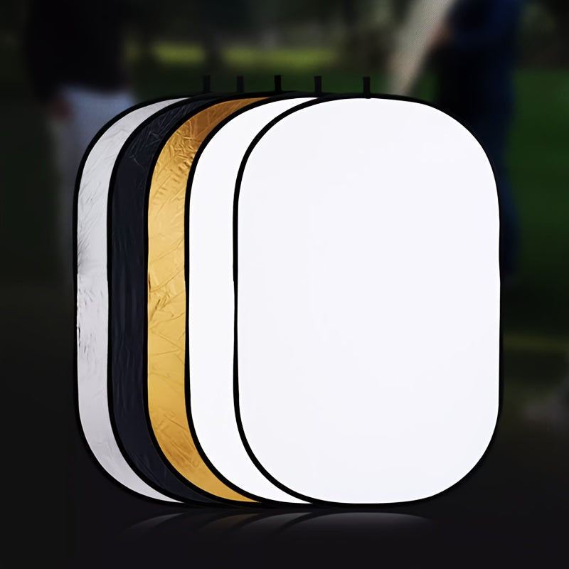 5-in-1 Oval Photography Reflector Collapsible Portable Light Diffuser 60x90cm 90x120cm