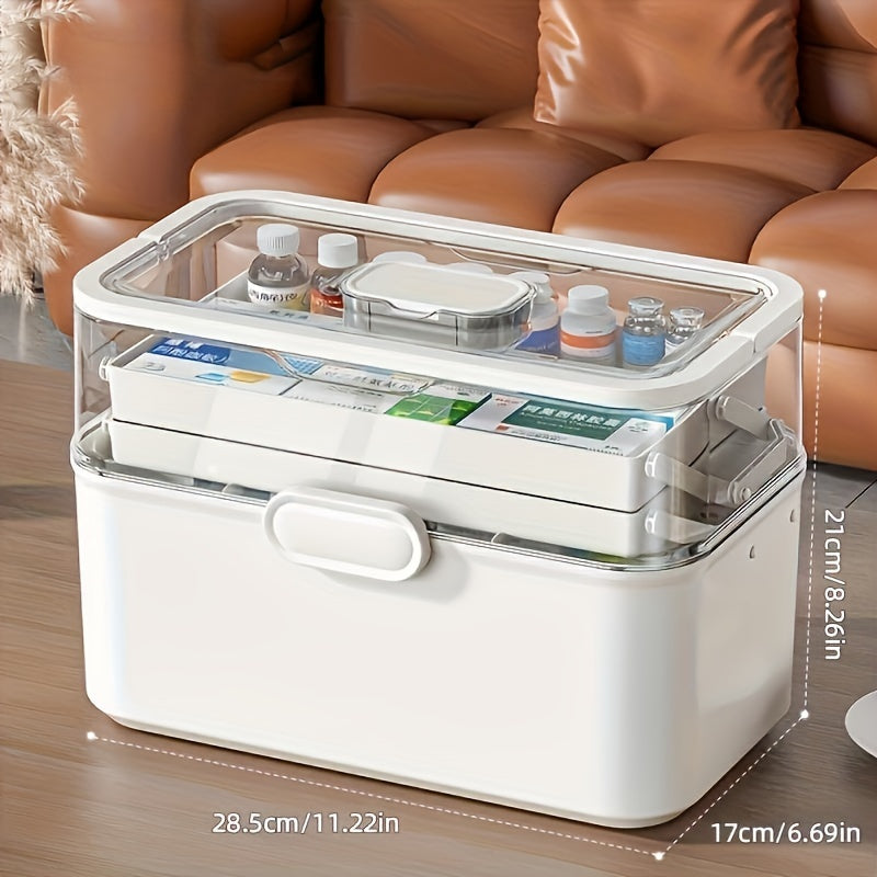 XL Multi-Tier Plastic Medicine Organizer for First Aid Supplies Storage