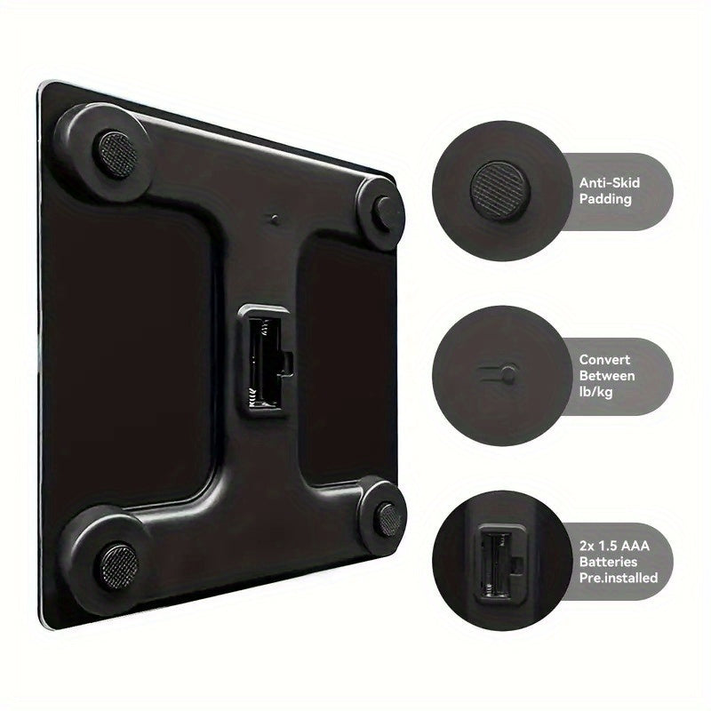 Body scale with extra-wide platform large capacity accurate easy-to-read LCD display