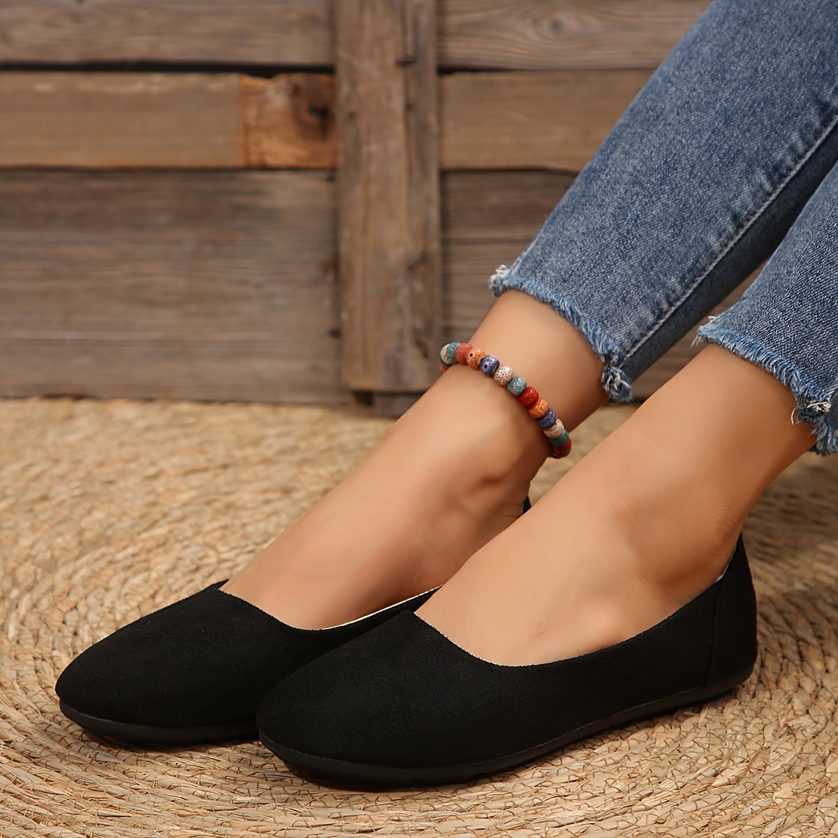 Women's Flat Shoes Soft Fabric Round Toe Casual Comfort Shoes