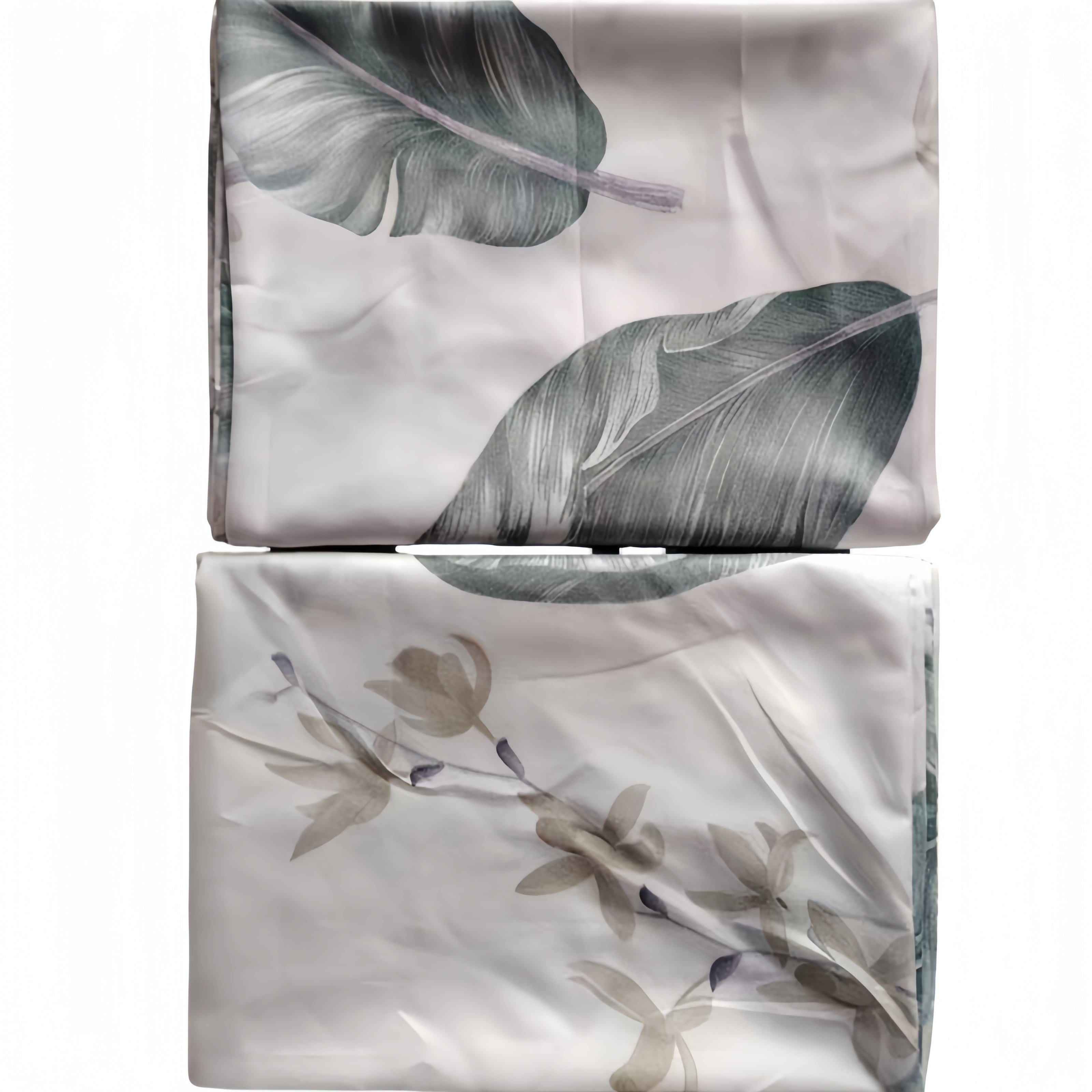 2-Pack Polyester Floral Jacquard Pillowcases Flat Screen Print Soft Brushed Bedding