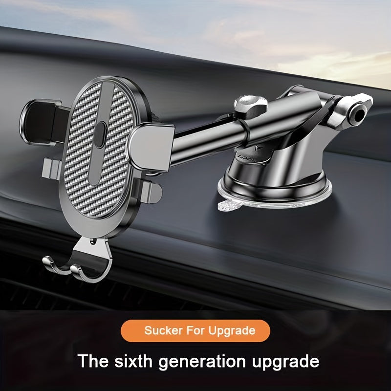 Car Dashboard Suction Cup Phone Holder Retractable Rotating Mount