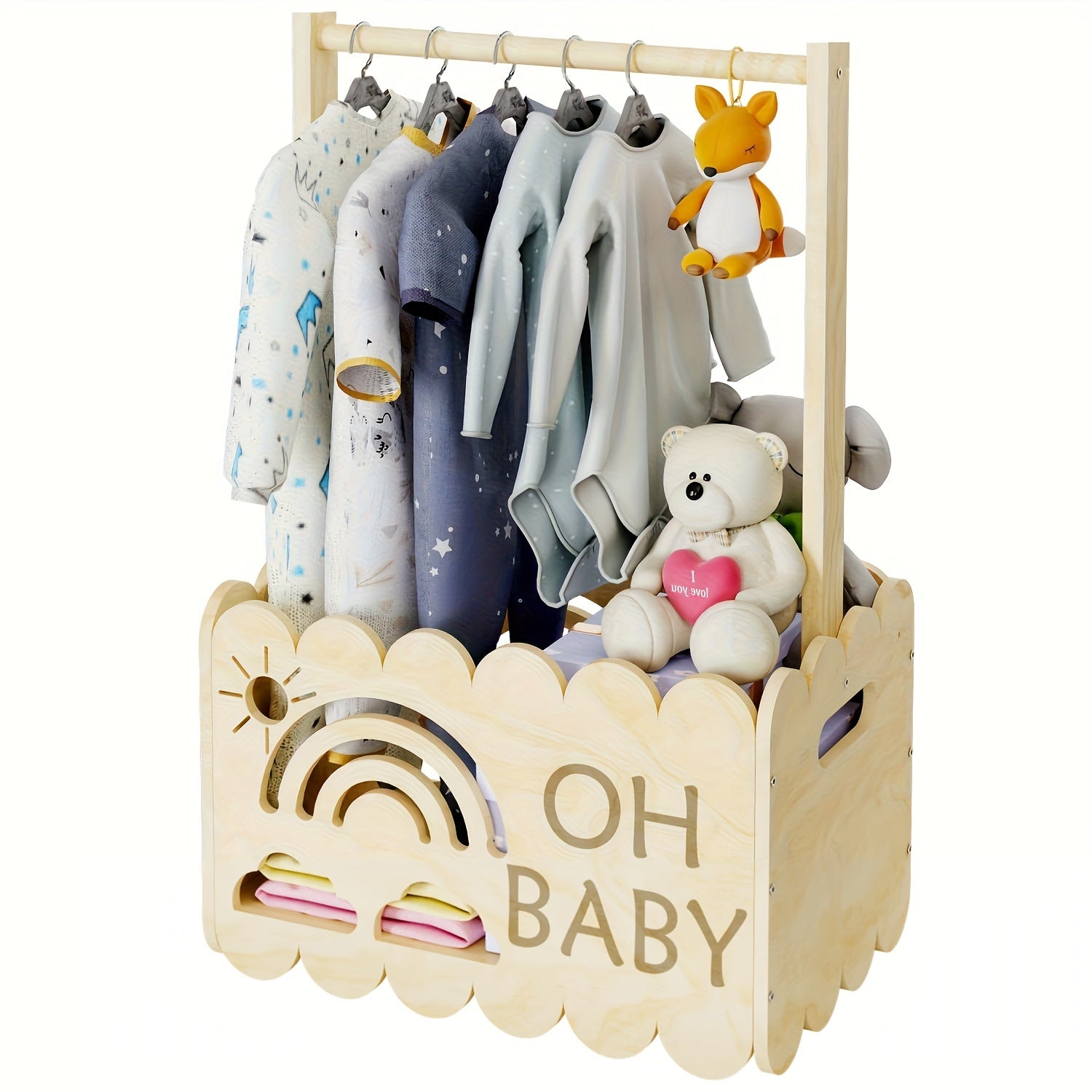 Wooden Gift Crate for New Parents Storage Box for Mementos and Keepsakes
