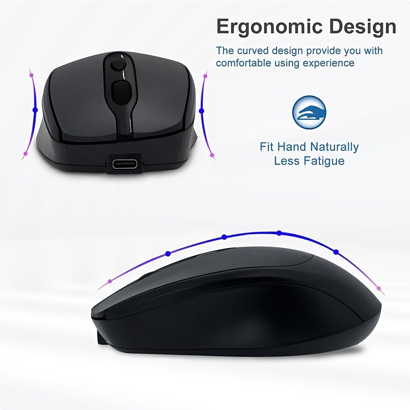 Wireless Rechargeable Dual-Mode Mouse for All Devices with Type-C Charging