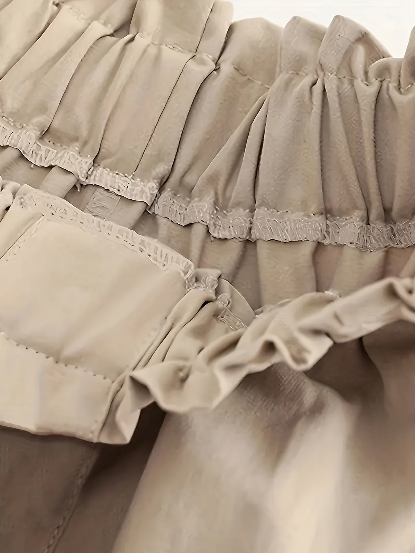 Falda acampanada para mujer de talla grande en beige con bolsillos por debajo de la rodilla para oficina casual