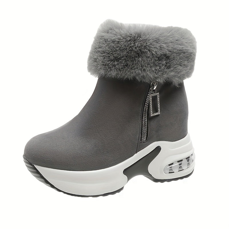 Women's Platform Wedges Ankle Boots Casual Short Warm Winter Shoes