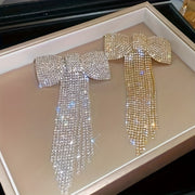 Chic Hair Accessory with Water Drill Tassels and Butterfly Bows for Elegant Hairstyles