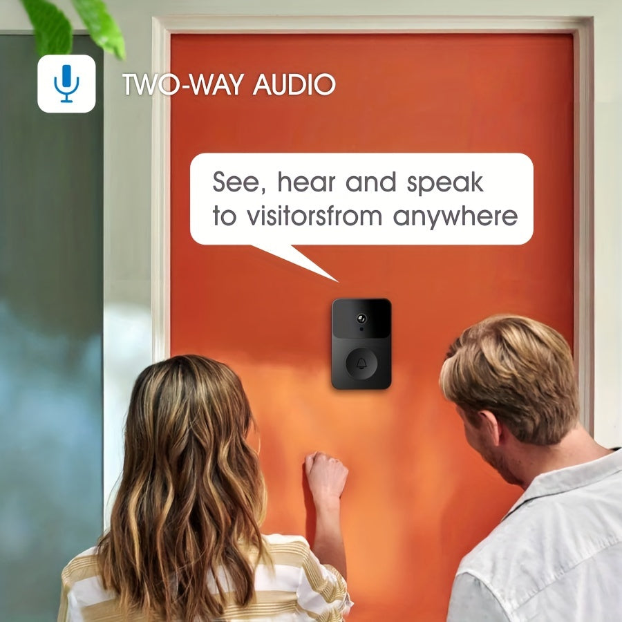 Wireless Doorbell Camera with Night Vision Voice Intercom Wi-Fi App Monitoring