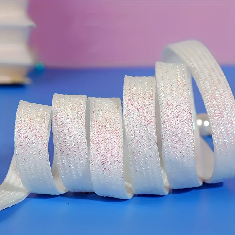 Unisex Glitter Shoe Laces Metallic Silver and Gold Flat for Sneakers