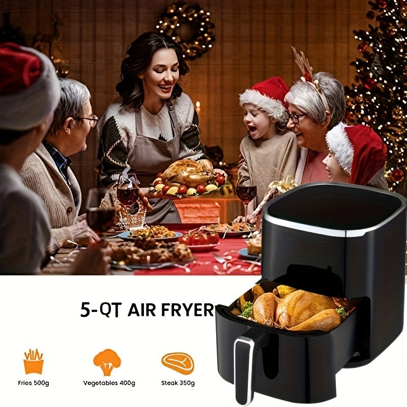 1450W 5L Air Fryer Digital Touch Screen Non-stick Basket Preservation Pan
