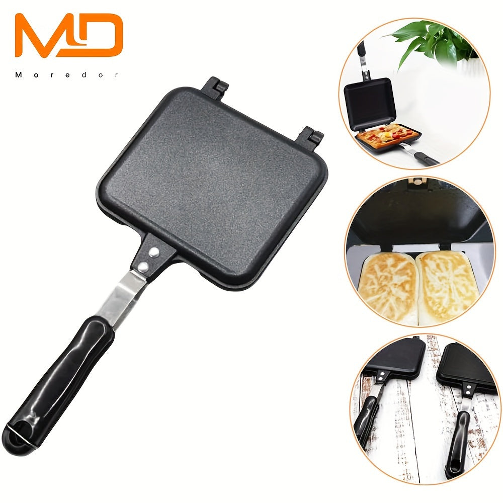 Non-Stick Sandwich Maker Double-Sided Pan for Grilled Cheese Omelettes Portable