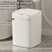 Infraqizil sensorli aqlli axlat qutisi, 12L/14L sig‘imi, batareya bilan ishlaydi, uy, ofis va maktab uchun ideal, jim operation, zamonaviy qopqoq uslubi, sumka ko‘rsatkichi.