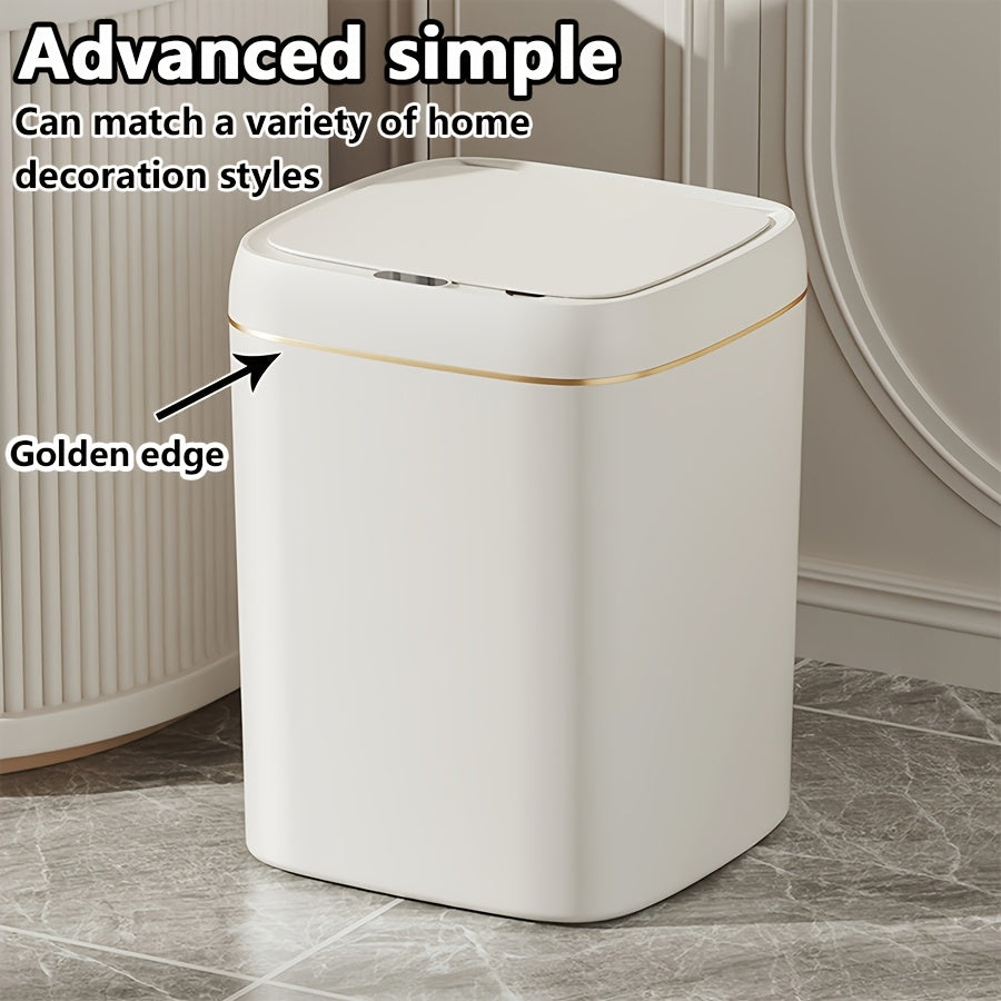 Infraqizil sensorli aqlli axlat qutisi, 12L/14L sig‘imi, batareya bilan ishlaydi, uy, ofis va maktab uchun ideal, jim operation, zamonaviy qopqoq uslubi, sumka ko‘rsatkichi.