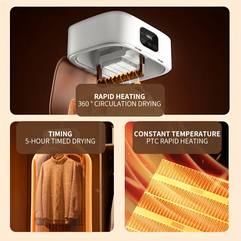 Plug-in Folding Clothes Dryer 550W Yuqori quvvatli tez quritish aqlli tegish