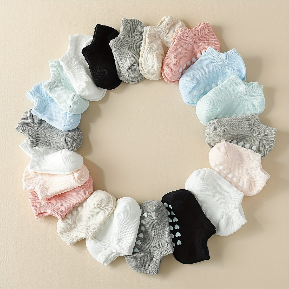 10 dona bolalar tizzabog'li paypoq, paxta aralashmasi, sirg'almas, nafas oladigan tarmoq, bir rangli, bahor va kuz uchun