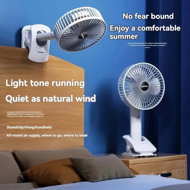 USB-Powered Foldable Mini Desk Fan Portable Adjustable Quiet Lightweight Cooling