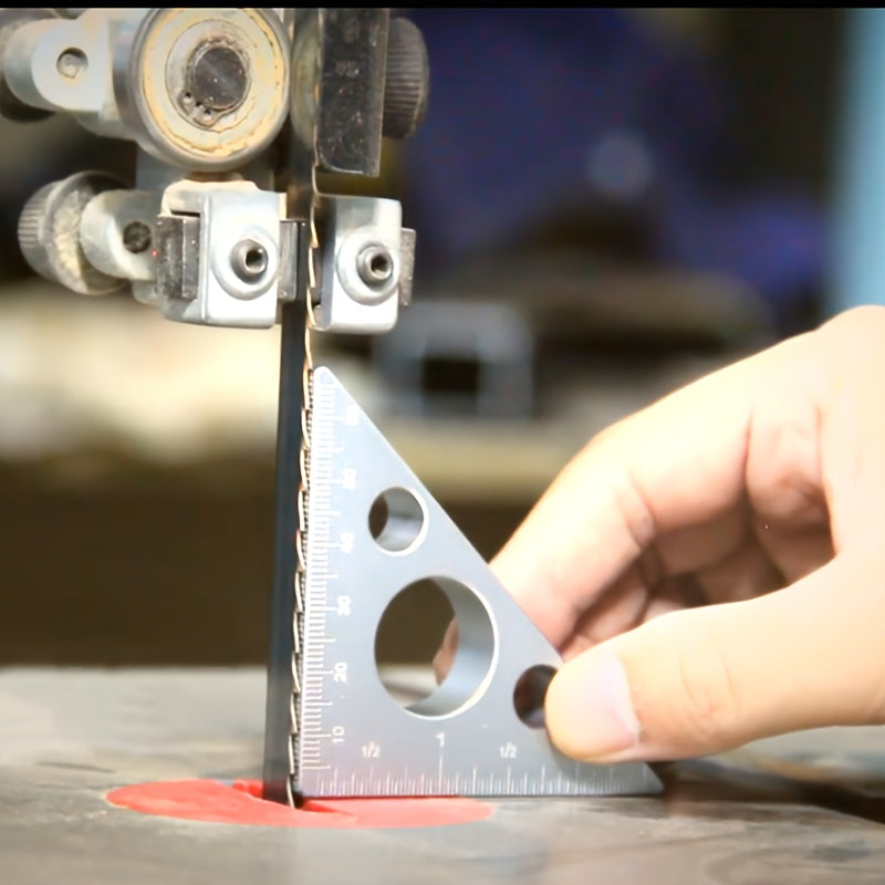 Aluminum Alloy Right Angle Ruler 45/90 Degree Woodworking Measuring Tool Blue