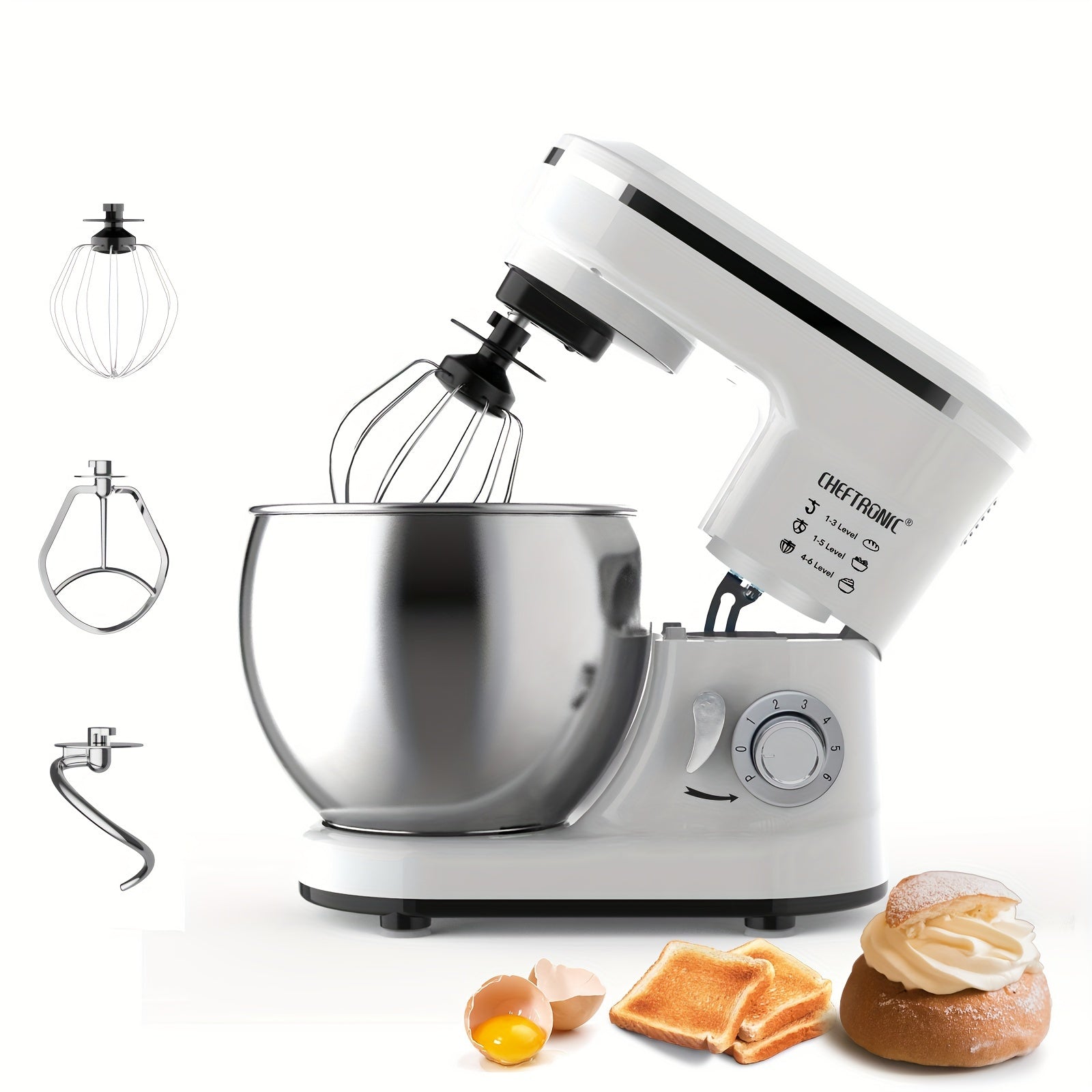 1200W Electric Stand Mixer with 4.2L Stainless Steel Bowl 6-Speed Tilt-Head