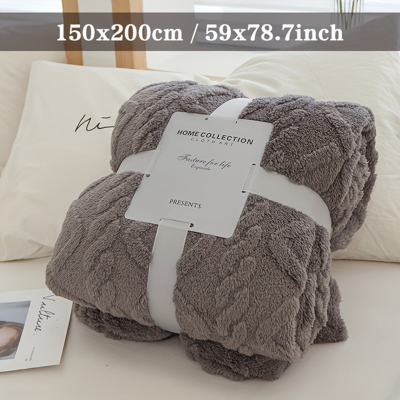 Manta de felpa suave y acogedora con jacquard 3D para sofá y decoración del hogar, ligera, cálida y con textura, para cama