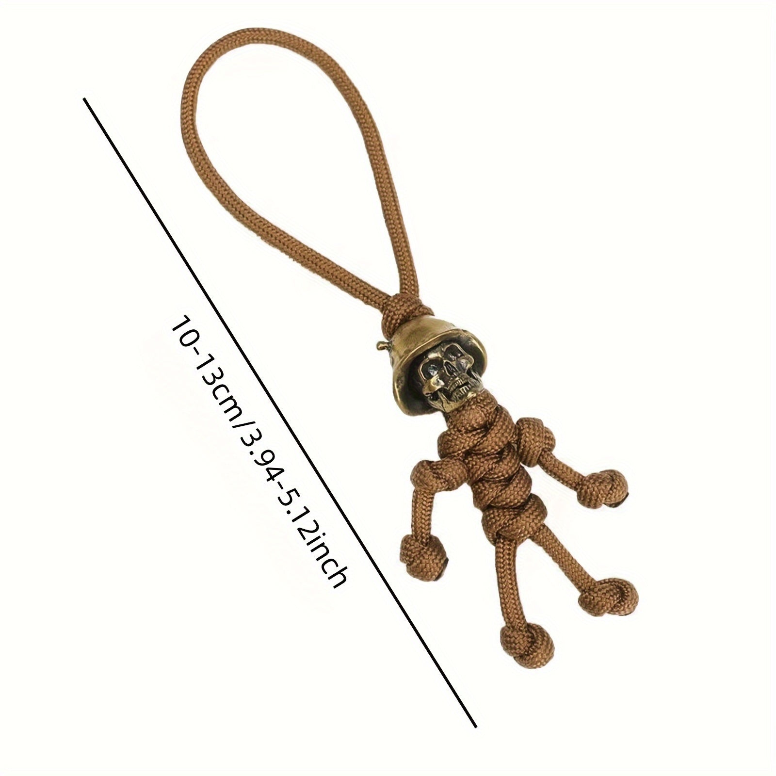 Unique Handmade Paracord Keychain with Skull Head Soldier Pendant Outdoor EDC Tool