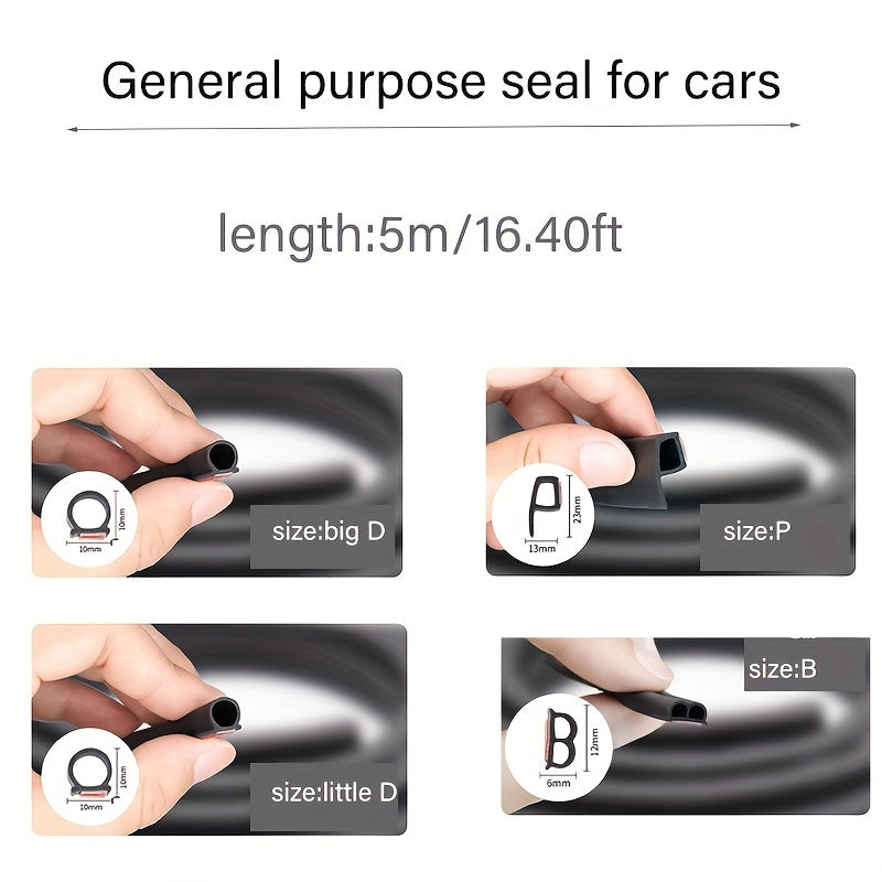 Kauchuk avtomobil eshigi yopiqligi chizig'i 16.4FT suv o'tkazmaydigan shovqin kamaytirish akustik izolyatsiya