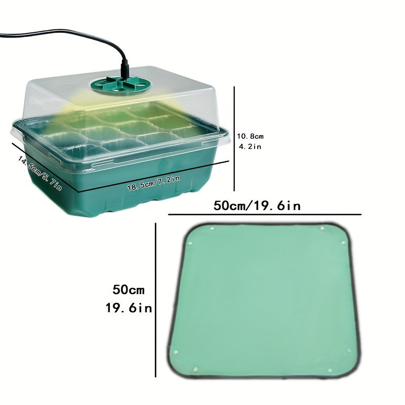 Seedling Starter Kit with Lighting, Cultivation Holes, Tools, Labels and Mats for Plants