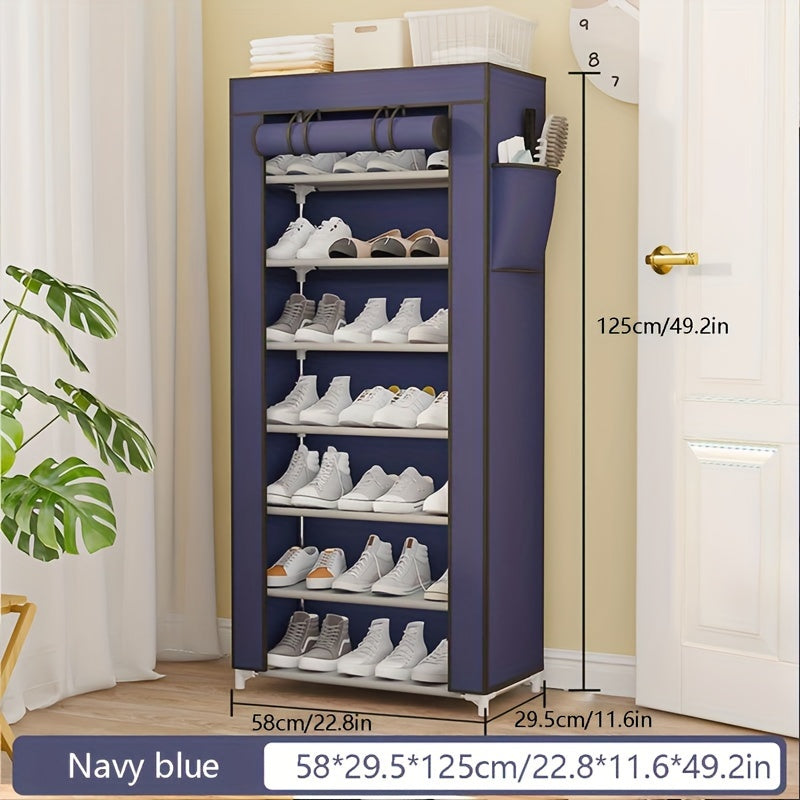 Multi-Level Shoe Organizer Plastic Metal Compact Home Storage