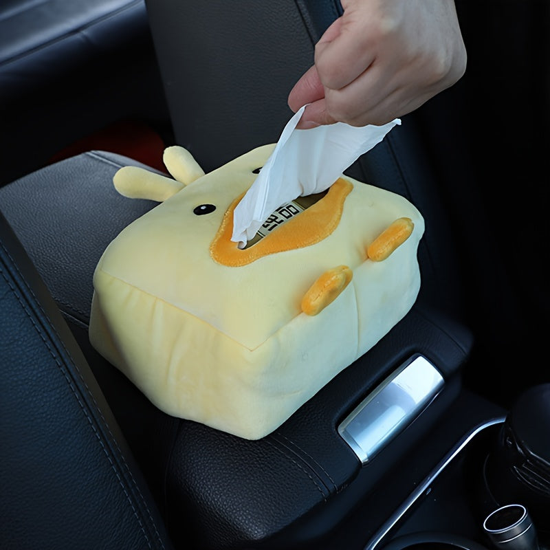 Porta pañuelos para respaldo de asiento de coche, suave y lindo, organizador de caja para reposabrazos auto