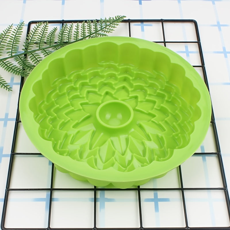 8-Inch Silicone Cake Mold Chrysanthemum Shape Non-Stick Flexible Durable for Desserts