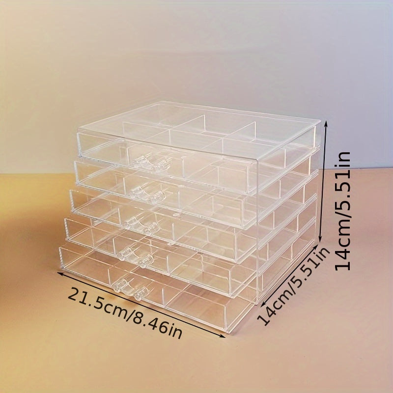 Acrylic Jewelry Box with Drawers Transparent Earring Storage and Display Stand