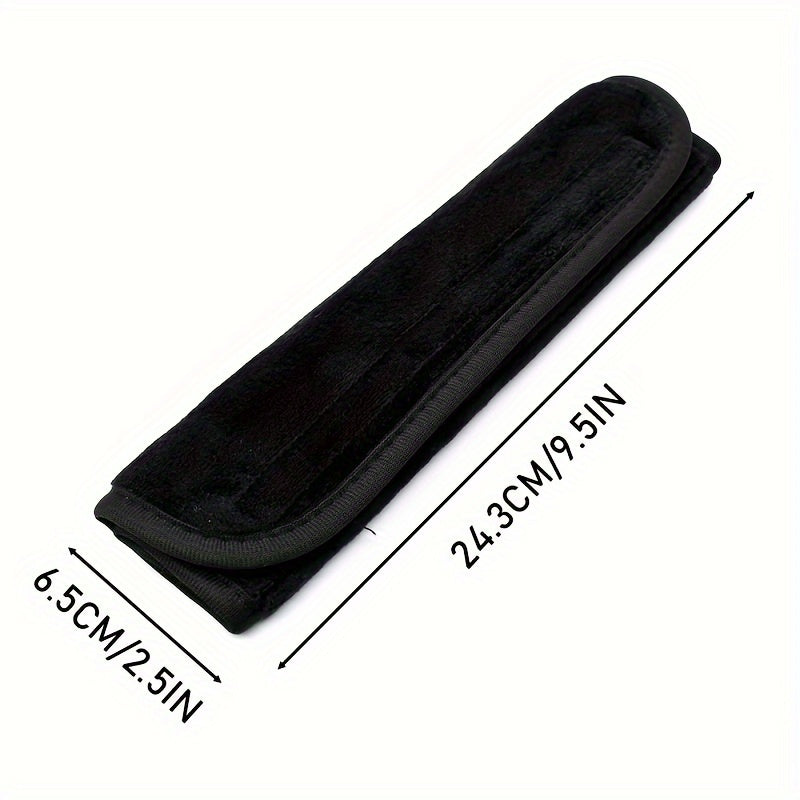 2Pcs Soft Plush Car Seat Belt Shoulder Pads Breathable Comfortable Black