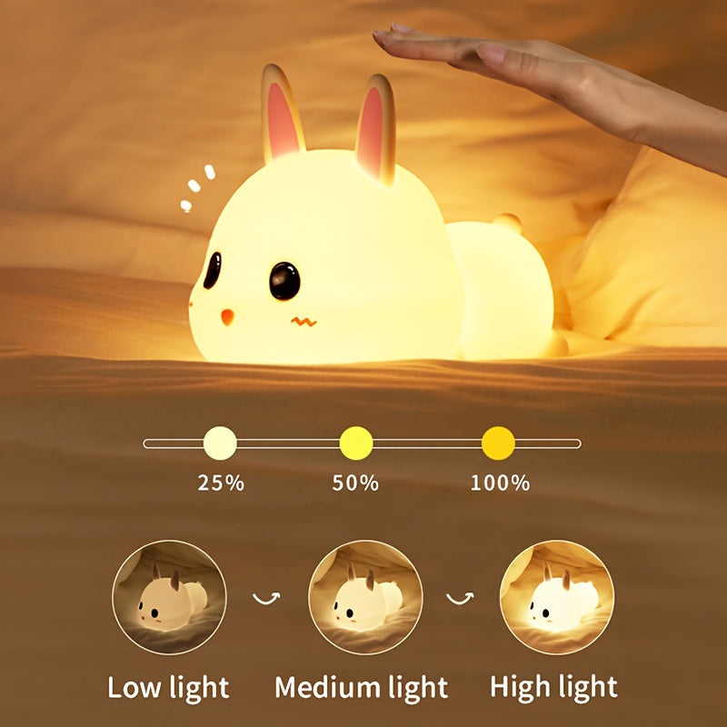 Rabbit-Shaped Night Light for Bedroom Rechargeable Portable Kids Baby Child