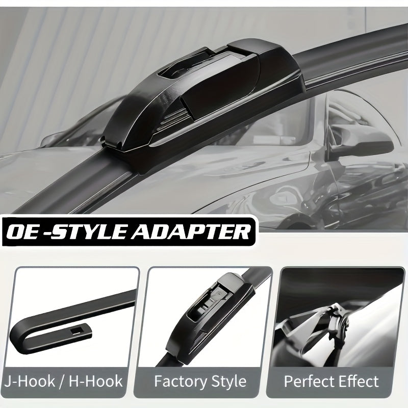 Front And Rear Windshield Wiper Blade Kit 60.96cm+40.64cm+13mm For SUV