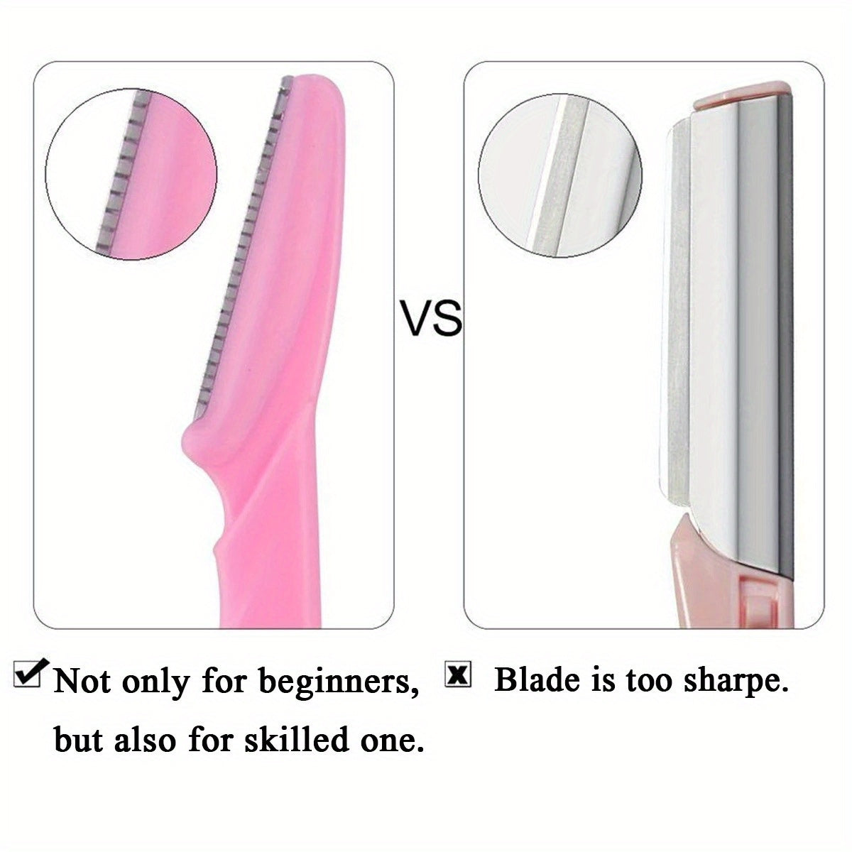 Set de rasuradora facial para mujer con hojas seguras, múltiples tamaños, incluye tapas