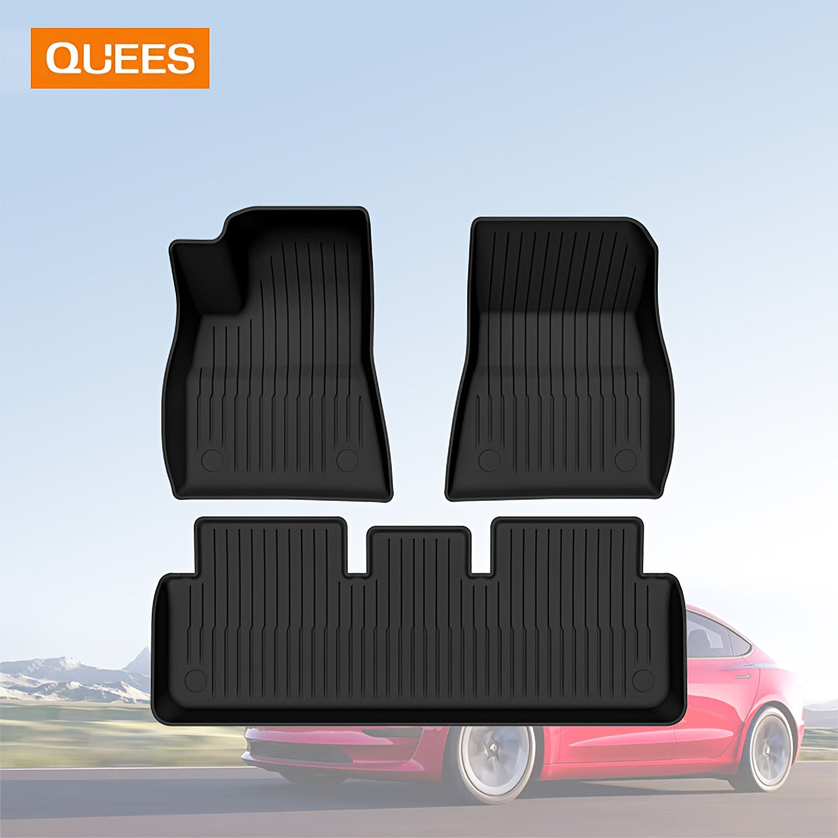 Car Floor Mats for Model Y and Model 3 TPE Durable Floor Liners