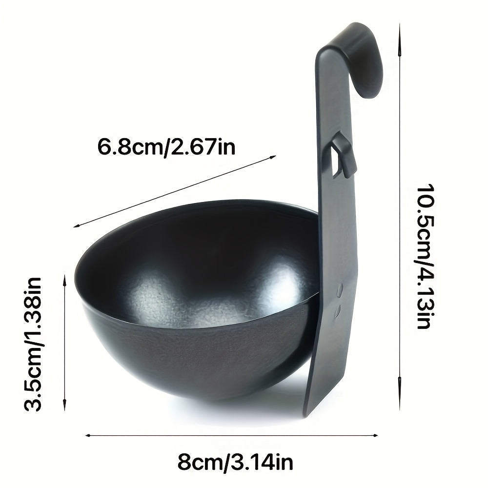 Vaporizador de huevos de acero inoxidable con mango negro, herramienta rápida y fácil para cocinar el desayuno