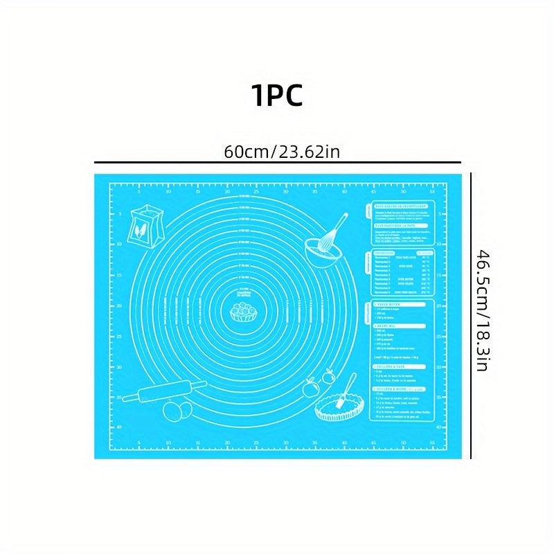 One-Piece EVA Baking Mat Set for Rolling Dough Non-Stick Pastry Mat with Measurements for Pizza Cake Baking Washable Durable Kitchen Accessory for Holidays