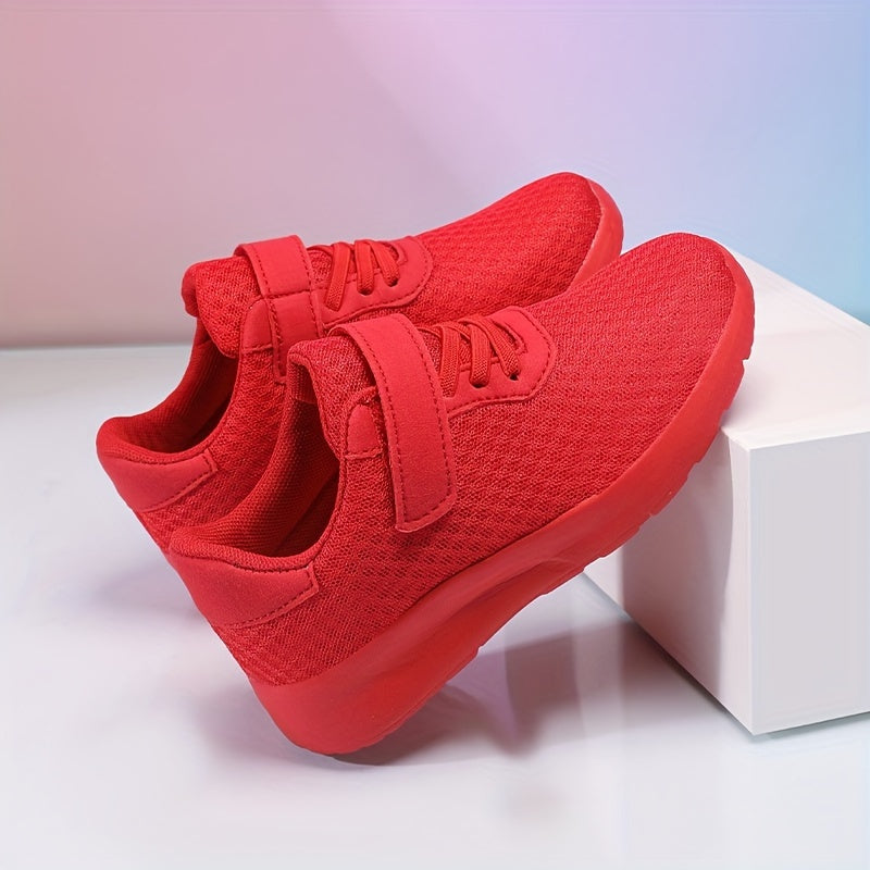 Girls Red Mesh Sneakers Sizes 10.5-4 Casual Breathable Comfortable EVA Insole