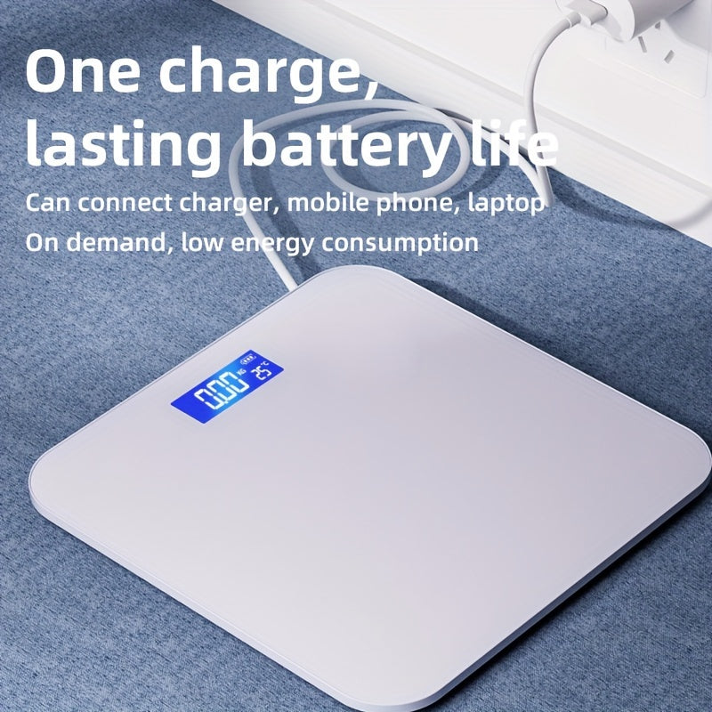 Stylish digital bathroom scale with tempered glass LCD display up to 180kg